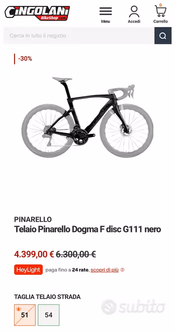 Used Pinarello Dogma F MY2024 Frameset 2024 Road & Gravel
