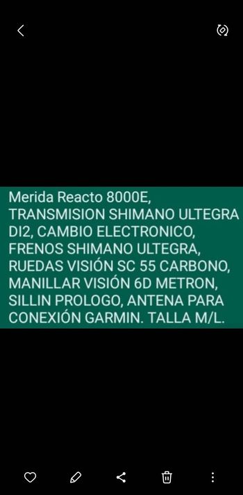 Used Merida REACTO 8000-E 2021 2021 Road & Gravel, Black — image 6 of 6