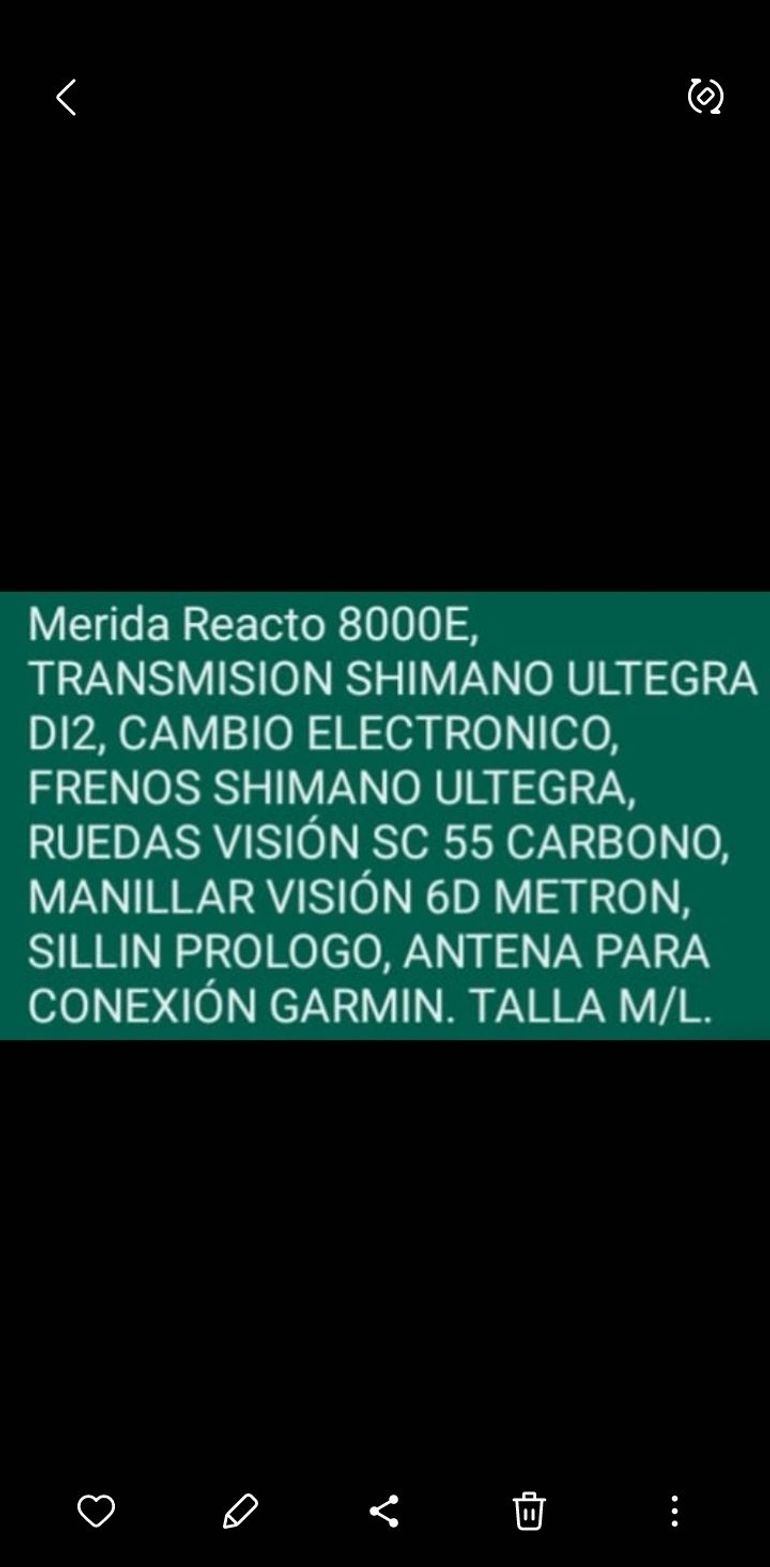 Used Merida REACTO 8000-E 2021 2021 Road & Gravel, Black — image 6 of 6