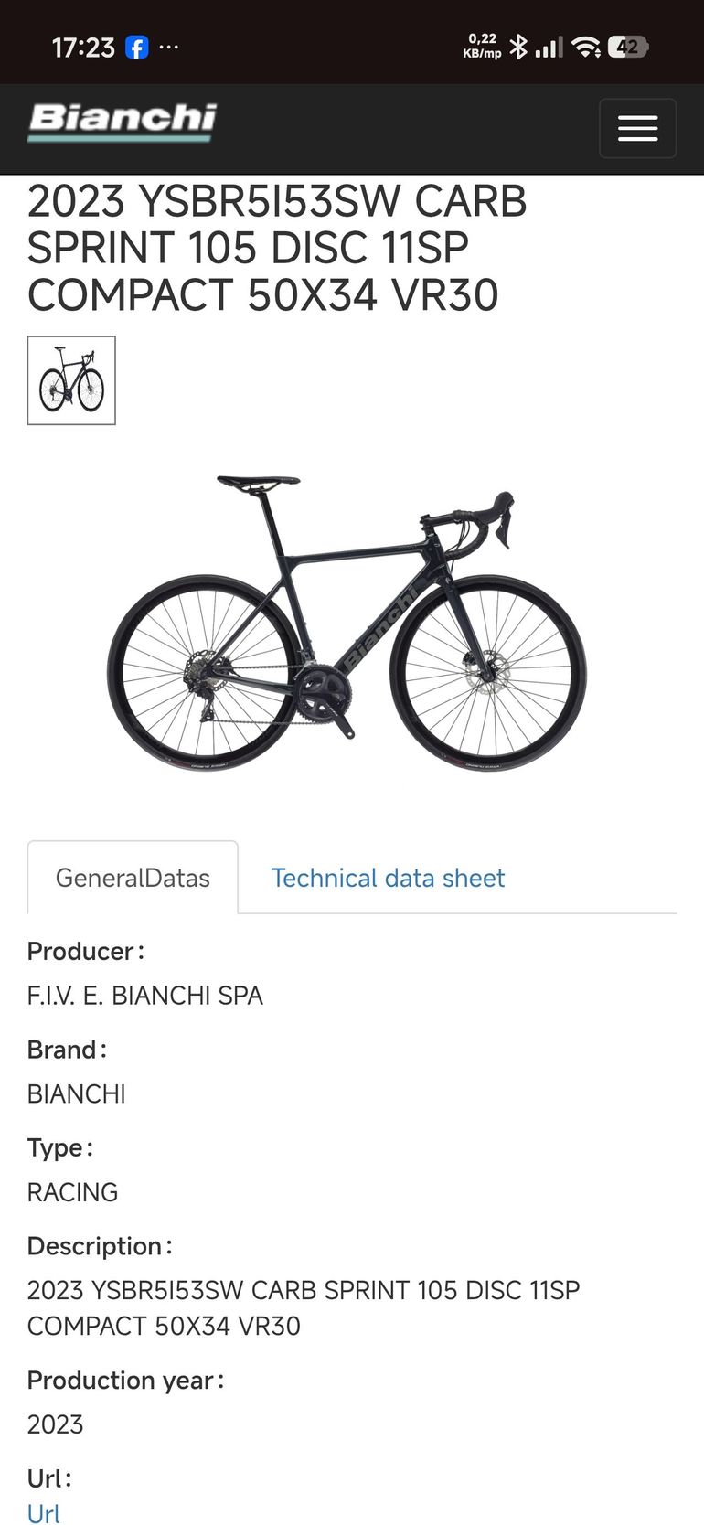 Gebrauchtes Bianchi Sprint 105 2023 2023 Road & Gravel, Schwarz — Bild 3 von 10