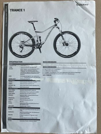 Używany Giant Trance 27.5 1 2014 2014 Mountainbike — zdjęcie 18 z 20