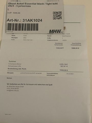 Używany Ghost Asket Shimano GRX 2023 Road & Gravel — zdjęcie 25 z 25