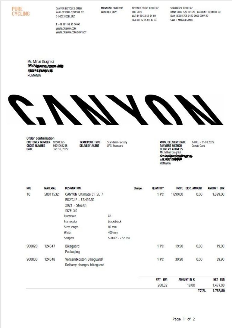 Used Canyon Ultimate CF SL 7 2022 2022 Road & Gravel, Black — image 9 of 9