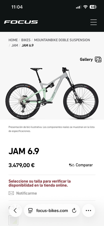 Used Focus JAM 6.9 2024 2024 Mountainbike, White, 29 — image 7 of 7