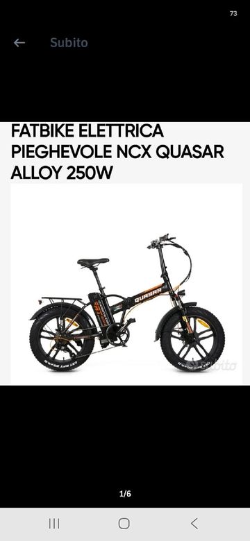 NCX MOTO FATBIKE ELETTRICA PIEGHEVOLE NCX QUASAR ALLOY 250W 2021 Urban d'occasion — image 6 sur 6
