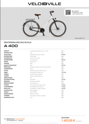 Brugt Velo de Ville A 400 2022 Urban — billede 5 af 14