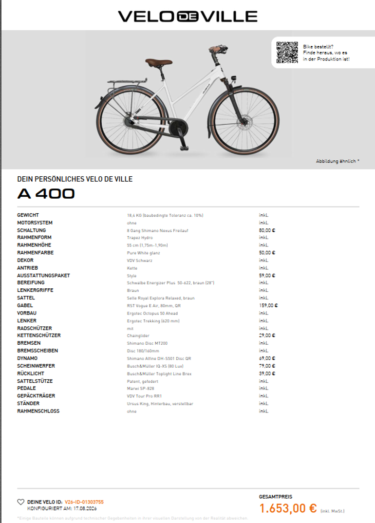 Brugt Velo de Ville A 400 2022 Urban — billede 5 af 14