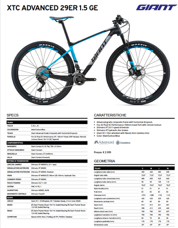 Brugt Giant XTC ADVANCED 29ER 1.5 GE Frameset 2018 Mountainbike — billede 5 af 6