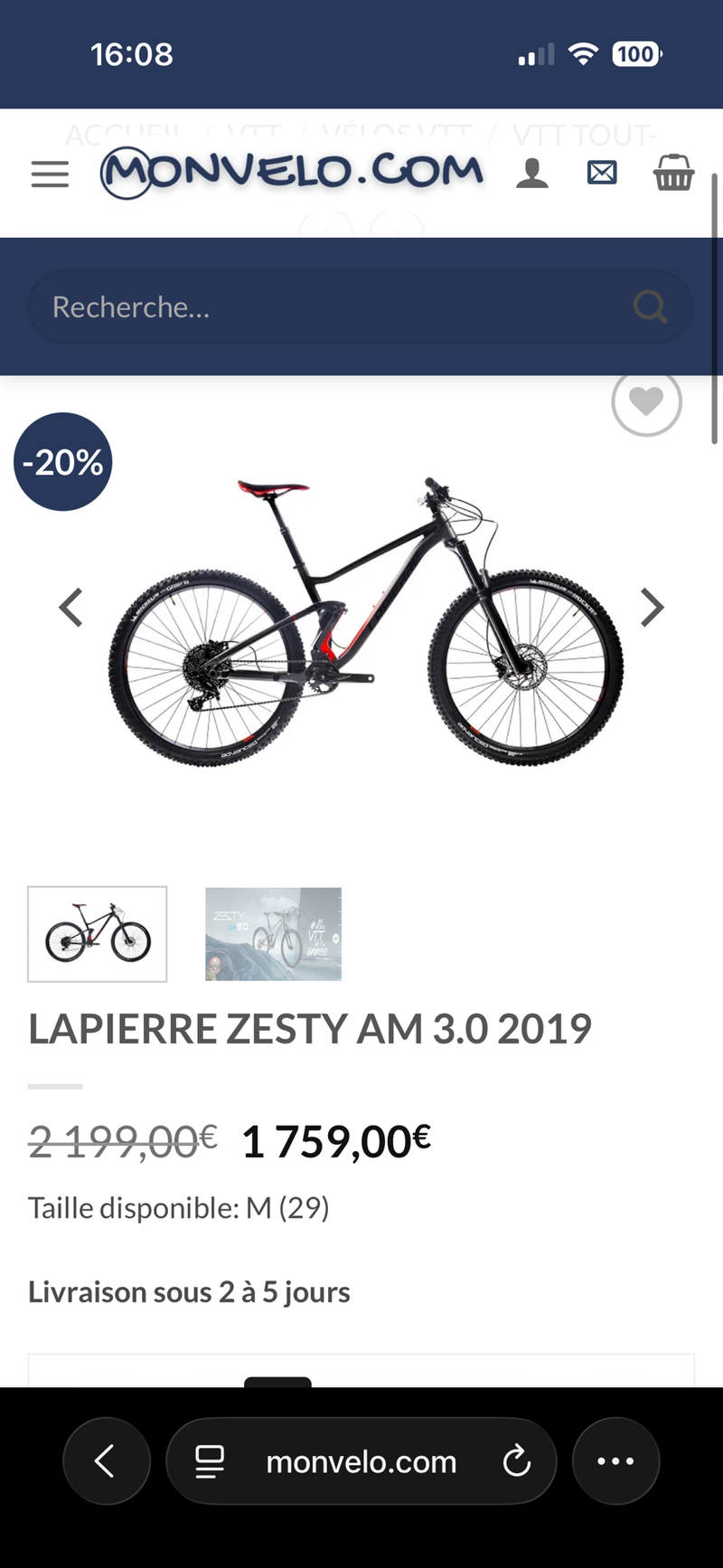 Used Lapierre ZESTY AM 3.0 2019 2019 MTB
