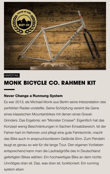 Used Monk Custom Frameset 2019 Road & Gravel, Light Gray — image 10 of 10
