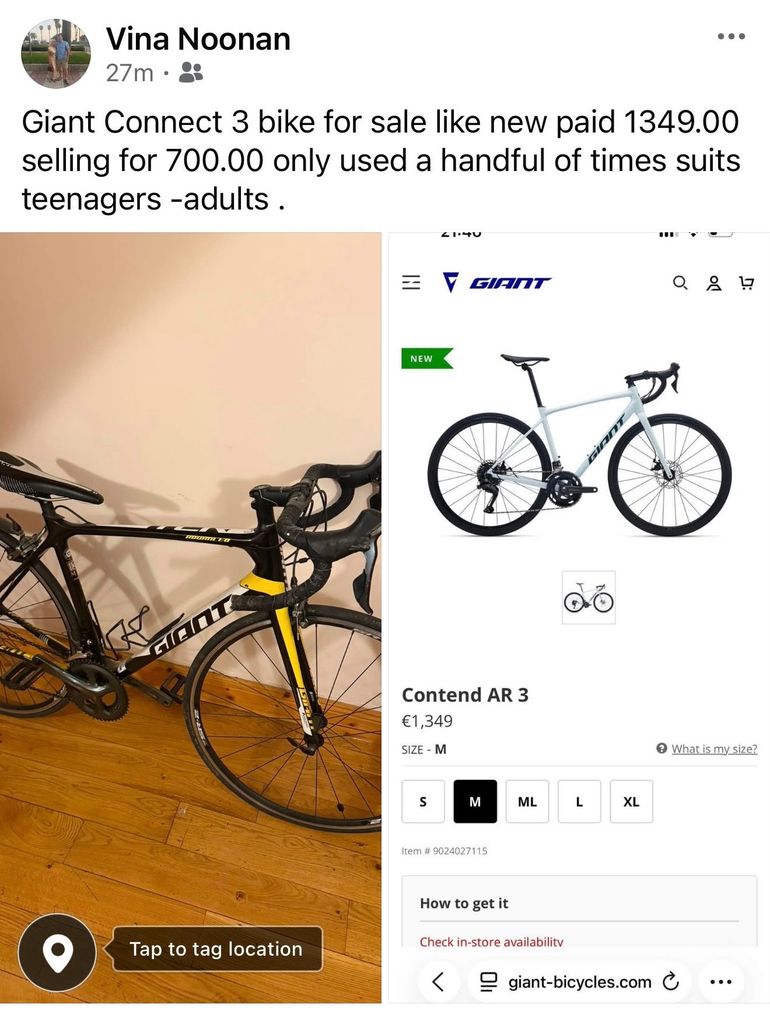 Used Giant connect 3 Connect 3 2024 Road & Gravel, Black — image 2 of 3