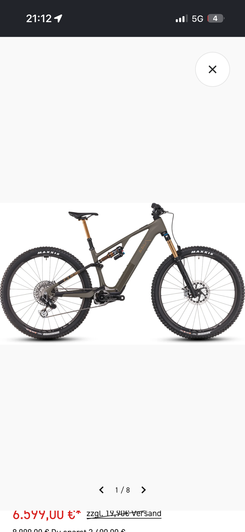 Použité CUBE AMS Hybrid One44 C:68X Super TM 400x 29 Dustyolive'n'gold 2024 MTB