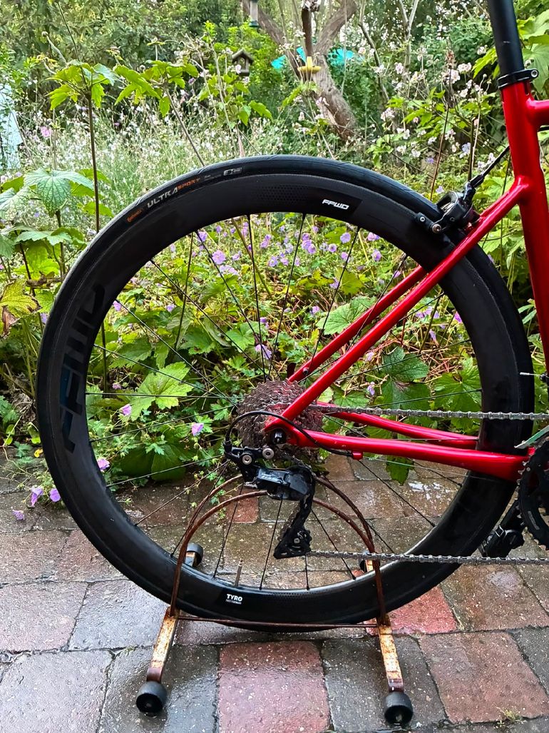 Used Cannondale CAAD Optimo 1 2022 FFWD TYRO 2.0 Carbon 45mm 2022 Road & Gravel, Red — image 7 of 7