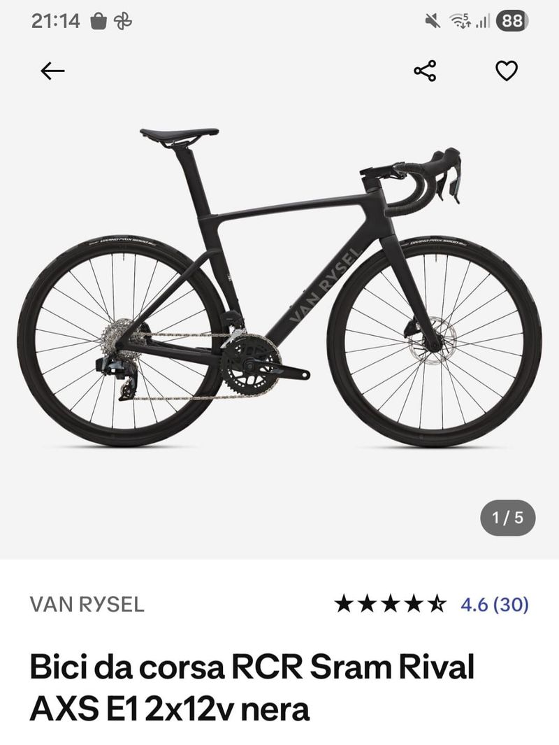 Used Van rysel Race Rennrad RCR-R CF SRAM Rival AXS E1 2x12 Powermeter schwarz 2026 2026 Road & Gravel