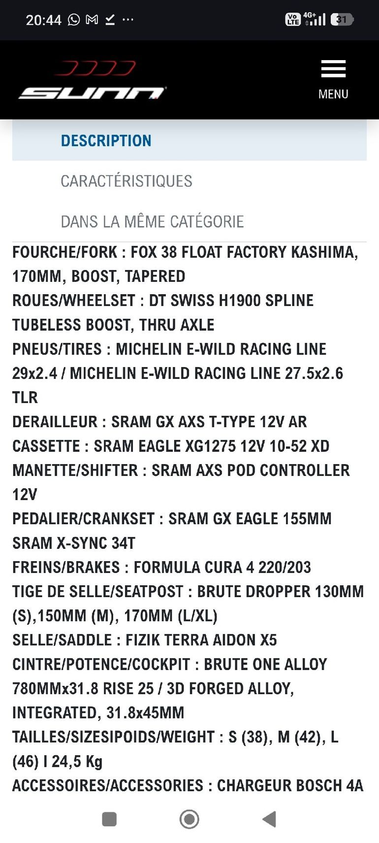 Tweedehands SUNN ONE FINEST 2026 2026 Mountainbike — afbeelding 3 van 3