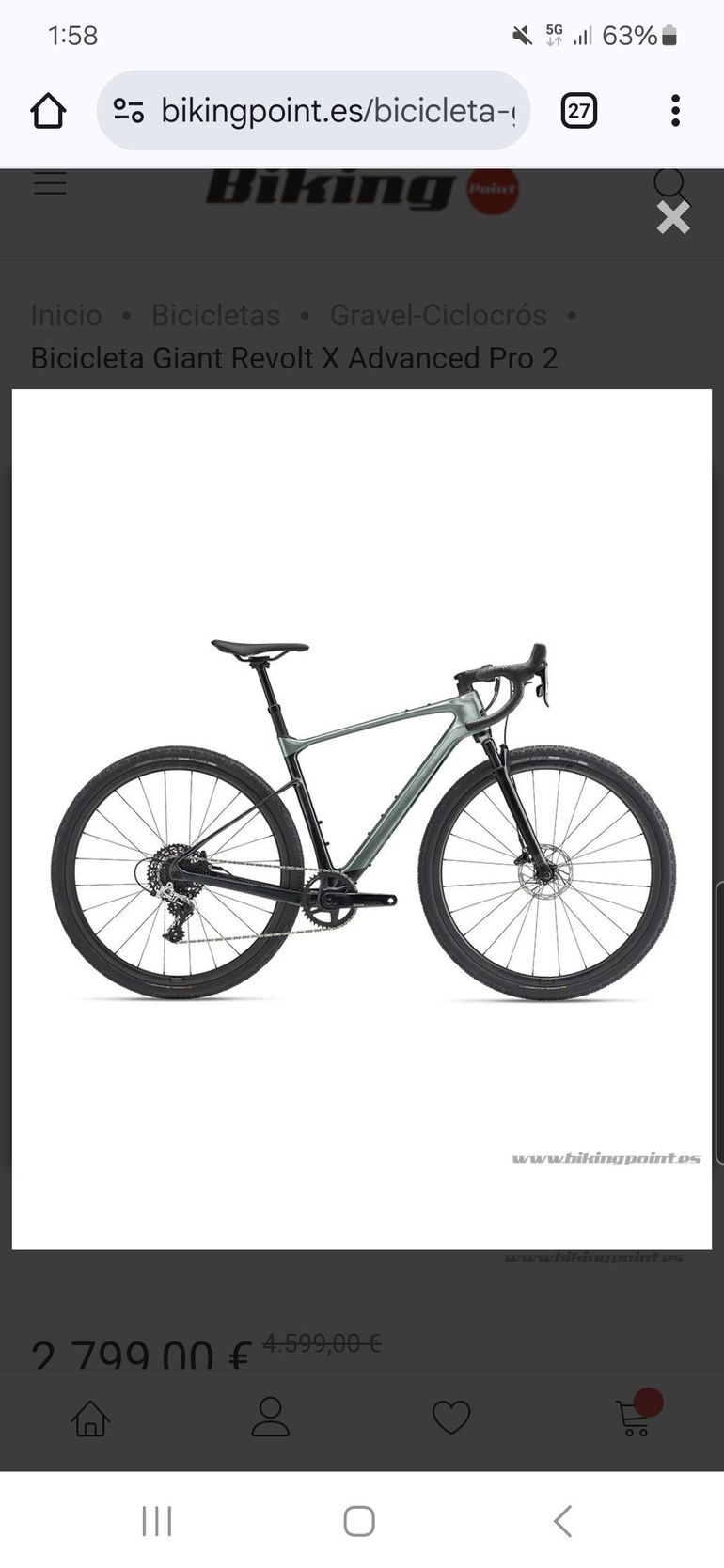 Gebrauchtes Giant Revolt X Advanced Pro 2 2023 2023 Road & Gravel, Grün — Bild 3 von 3