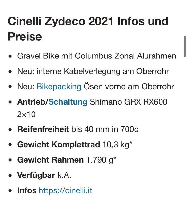Gebrauchtes Cinelli Zydeco Shimano GRX 2021 Road & Gravel, Hellgrau — Bild 17 von 18