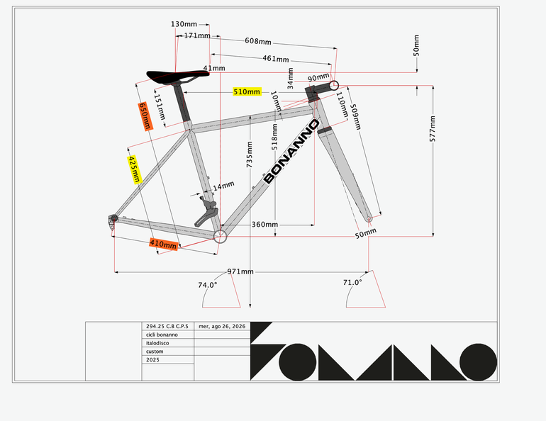 Used Cicli Bonanno Custom Frameset 2025 Road & Gravel, Black — image 8 of 8