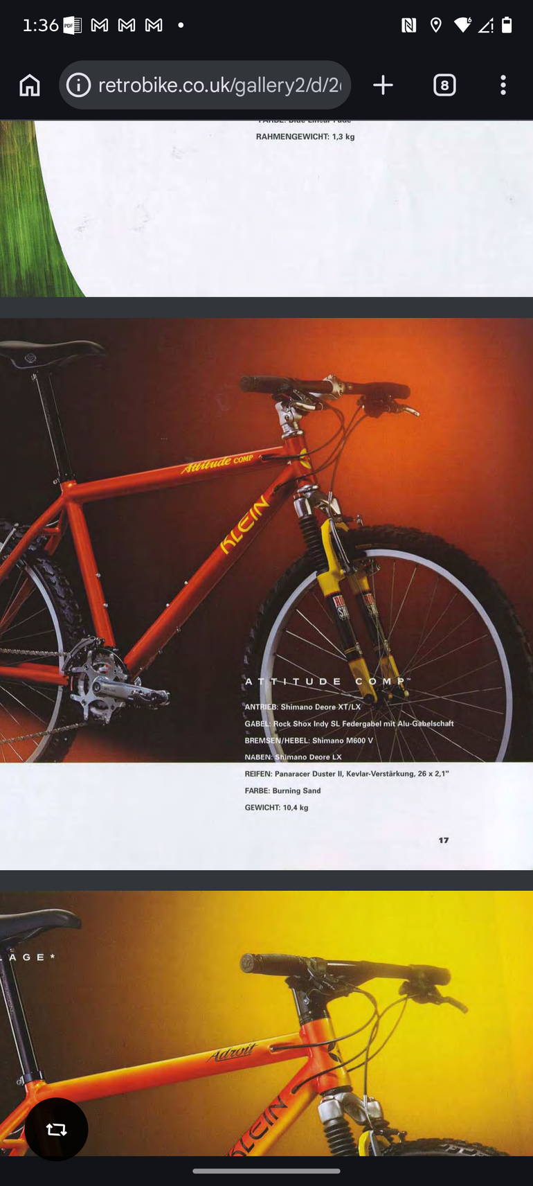 Used Klein Attitude Comp 1997 1997 Mountainbike, Orange — image 2 of 6