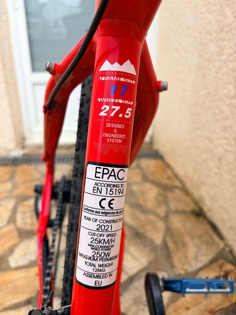 Used E-Vision VTT électrique E-Vision 27, 5” – RockShox – Bafang 250W – Shimano Altus – Hardtail 2021 Mountainbike, Red, 27.5 (650B) — image 2 of 13