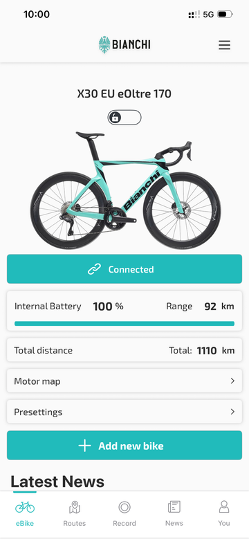 Used Bianchi e-Oltre 105 2025 2025 Road & Gravel, Green — image 6 of 6