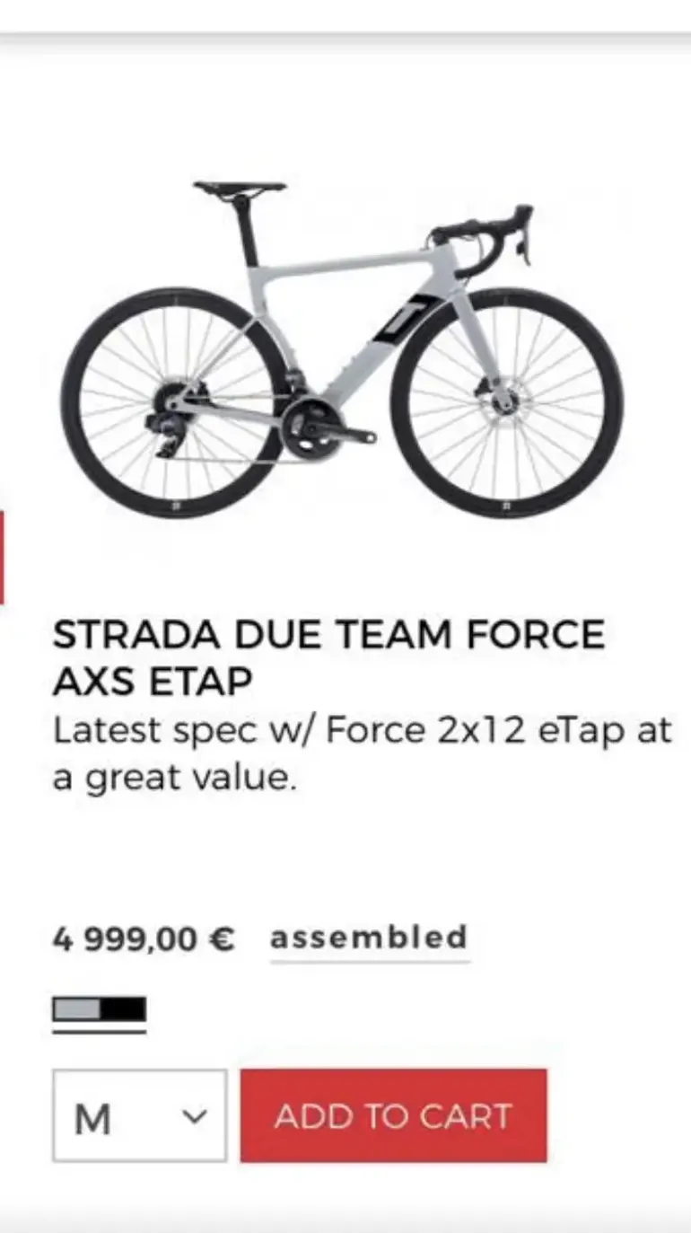 3T Strada Due TEAM FORCE AXS eTap utilizado en MD buycycle