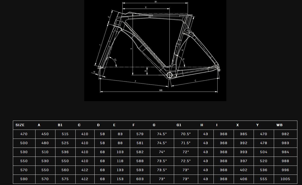 Bianchi oltre xr4 frame size guide hot sale