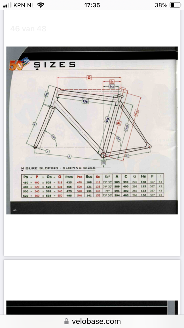 Colnago dream geometry chart new arrivals