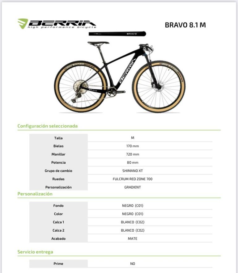 Berria Bravo 8.1 used in M buycycle