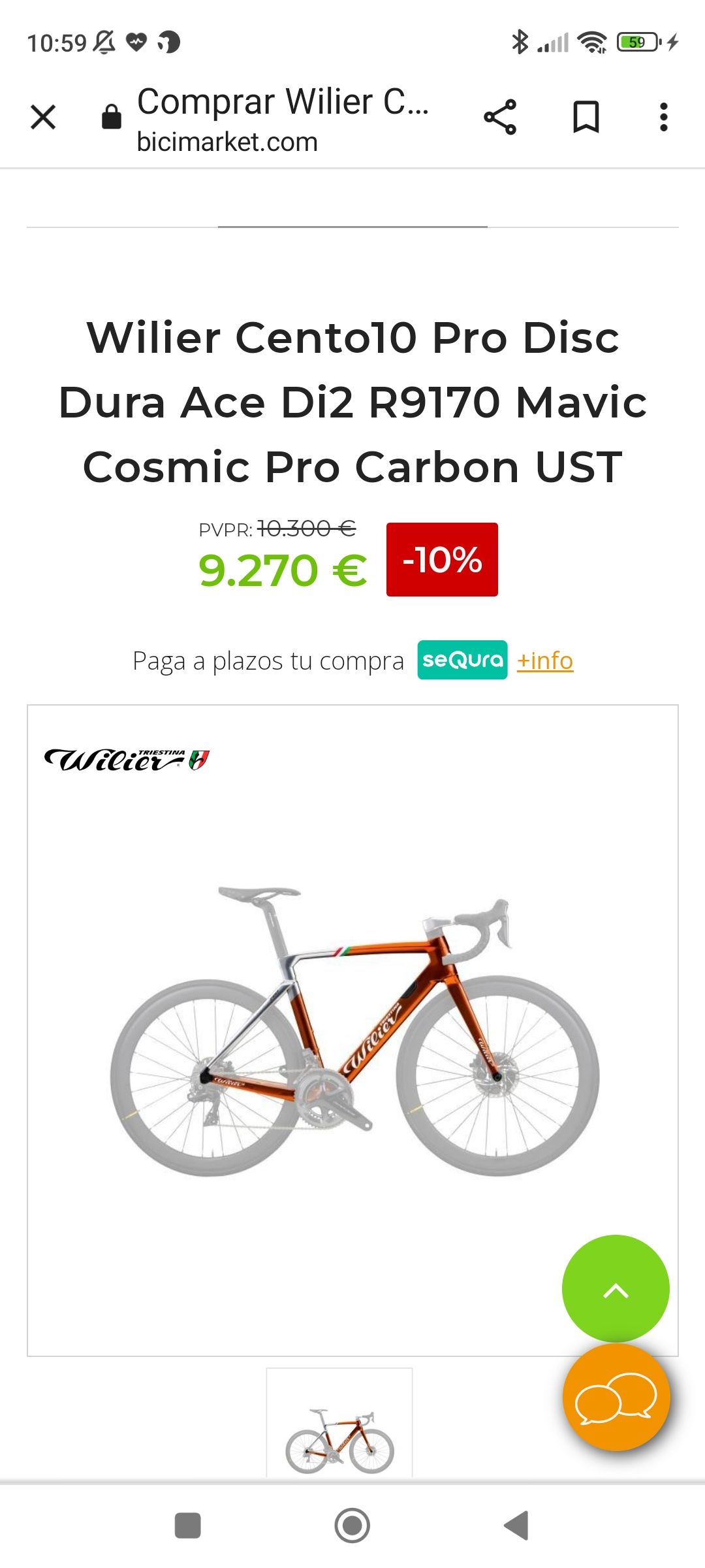 Wilier cento 10 2025 air size chart