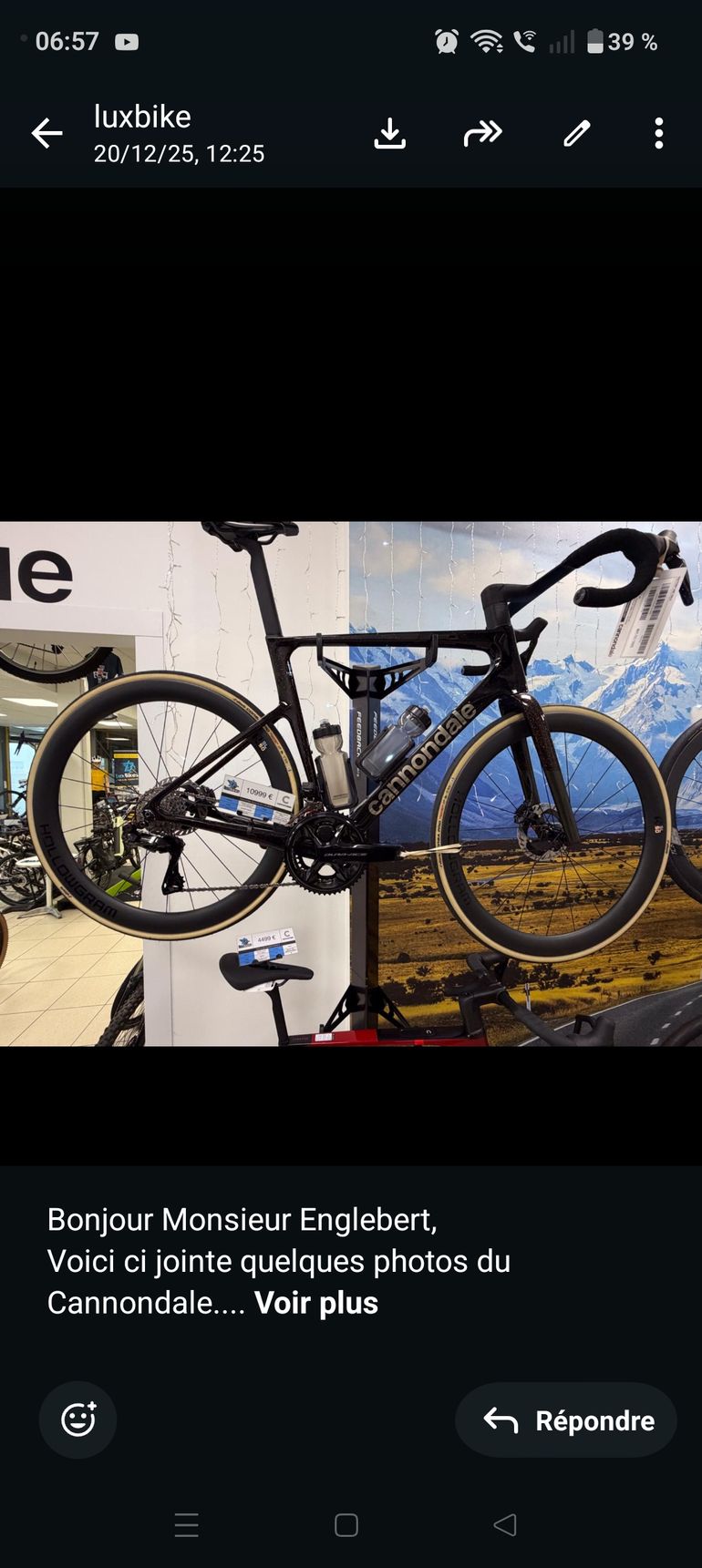 Used Cannondale SuperSix EVO Hi-MOD 2 2023 2023 Road & Gravel, Black — image 4 of 5