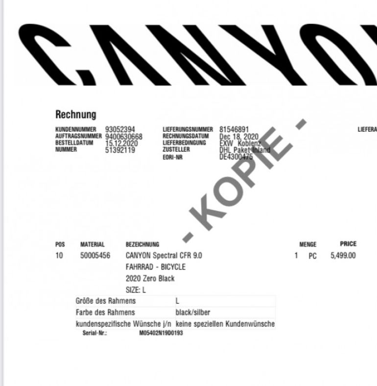 Used Canyon Spectral CFR 9.0 SL 2020 Mountainbike — image 7 of 9