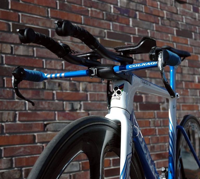 Tweedehands Colnago K-ZERO TT Zeitfahrrad Triathlon Campagnolo RECORD EPS 11s Gr.50s(=53/54) 2019 Road & Gravel — afbeelding 10 van 11