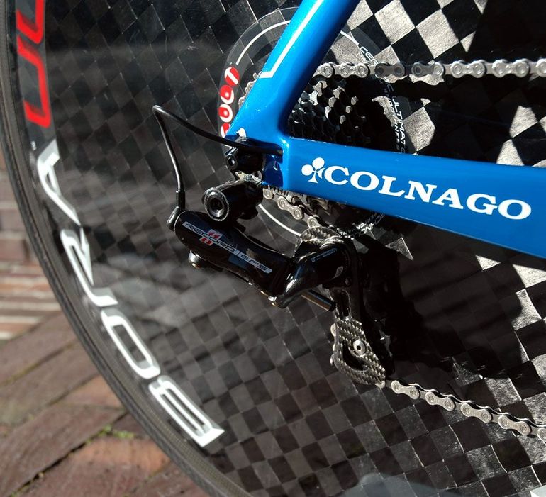 Tweedehands Colnago K-ZERO TT Zeitfahrrad Triathlon Campagnolo RECORD EPS 11s Gr.50s(=53/54) 2019 Road & Gravel — afbeelding 6 van 11