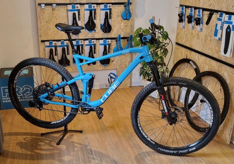 Used CUBE STEREO PRO 120P 2019 Mountainbike, Blue — image 1 of 6