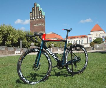Used BMC TEAMmachine SLR01 DISC Rahmen-/frame-Set frameset DEEP-SEA/NEON-RED Gr.56 2024 Road & Gravel, Green — image 3 of 15