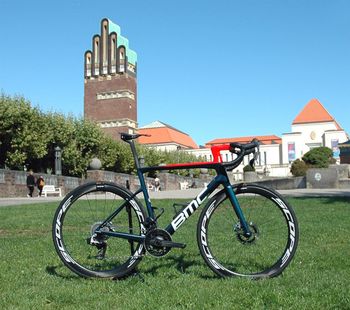 Gebrauchtes BMC TEAMmachine SLR01 DISC Rahmen-/frame-Set frameset DEEP-SEA/NEON-RED Gr.56 2024 Road & Gravel