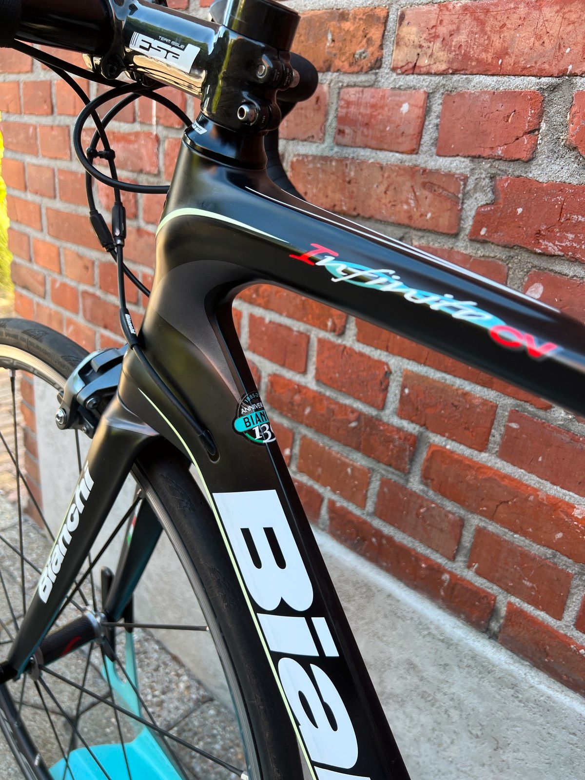 Logo Rétro Avant Vélo Bianchi Chrome en Métal pour cadre