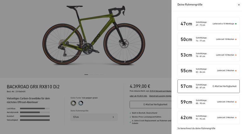 Used Rose BACKROAD GRX RX810 Di2 2022 Road & Gravel, Green — image 5 of 5