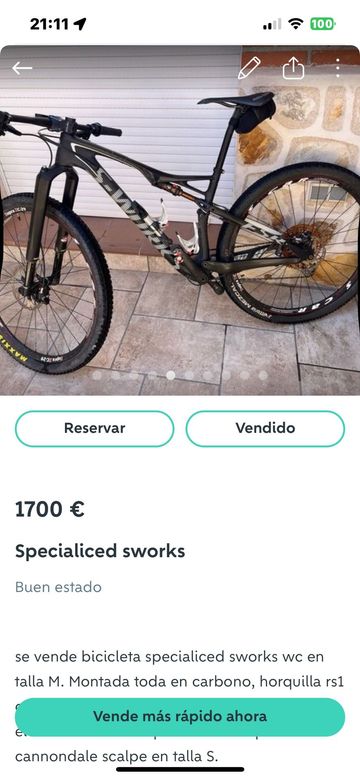 Used Specialized Epic SRAM GX 2016 Mountainbike, Black, 29 — image 2 of 15