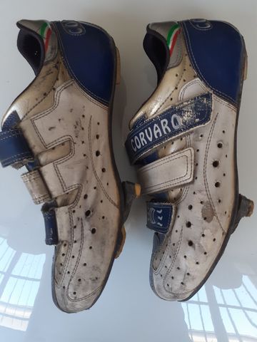 Tweedehands Corvaro scarpe estive in pellame e cuoio, tomaia forata 2013 Cycling Shoes