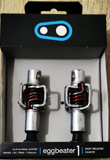 Tweedehands Crankbrothers egg beater 1 silver red 2023 Drivetrain & Pedals