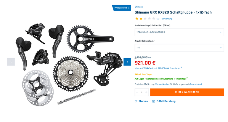 Shimano Shimano GRX 820 1x12 2023