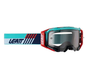 Brugt LEATT Maschera MTB Velocity 5.5 con lente antifog e antiproiettile Rosso/Acqua 2025 Cycling Accessories