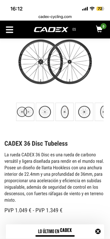 Brugt Cadex 36 hookless 2024 bike — billede 2 af 6