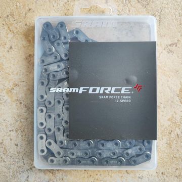Tweedehands Sram Corrente SRAM Force Flattop 12s com Flattop PowerLock 114 Elos Drivetrain & Pedals