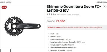 Shimano fc-m4100 2021 Drivetrain & Pedals usato