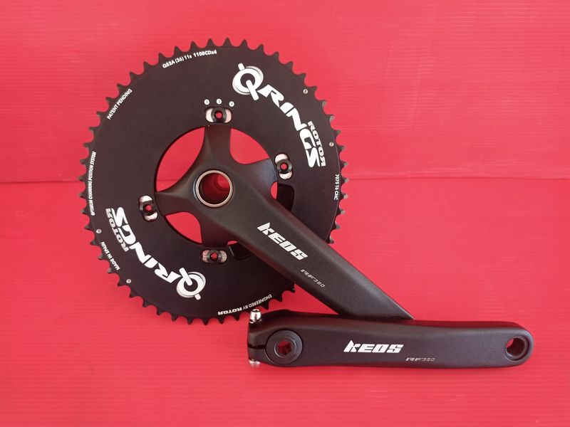 KEOS GUARNITURA RF380 + ROTOR QRINGS AERO OVAL Drivetrain & Pedals usato