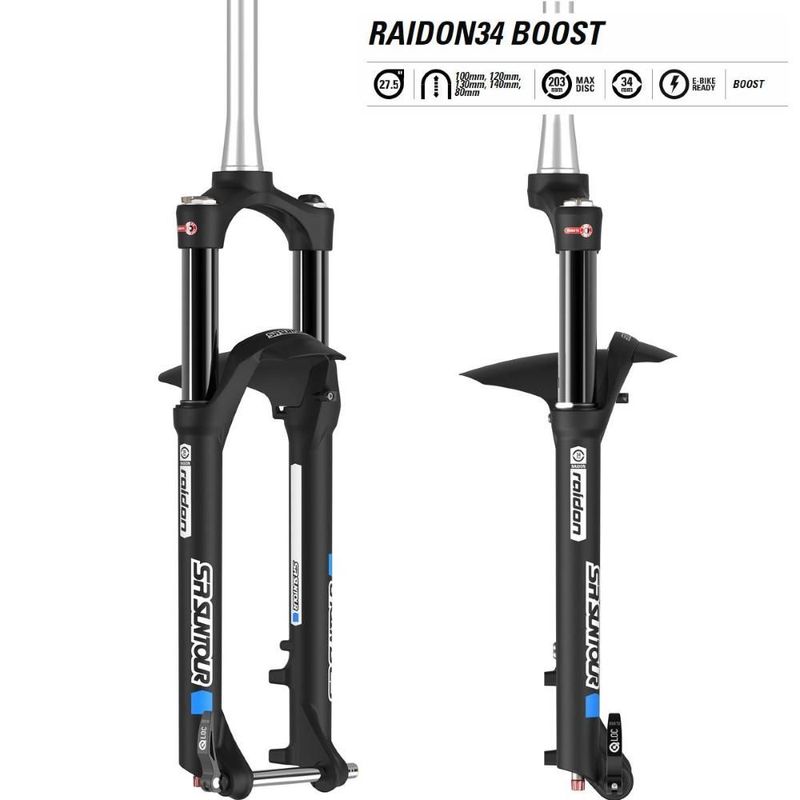 Sr Suntour Raidon Boost 140mm RL-R 27, 5" CST ST34 Air 15QLC 110 WF Black 2022 Fork usato