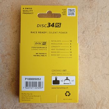 Used Swissstop Pastilhas de travão de disco Organic  34 RS Shimano bike — image 2 of 5